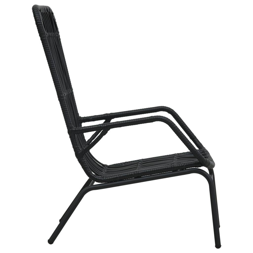 Fauteuil de Jardin Résine Tressée et Acier Style Naturel pour Patio Terrasse Noir – ComfortXL Outdoor Living - Image 3