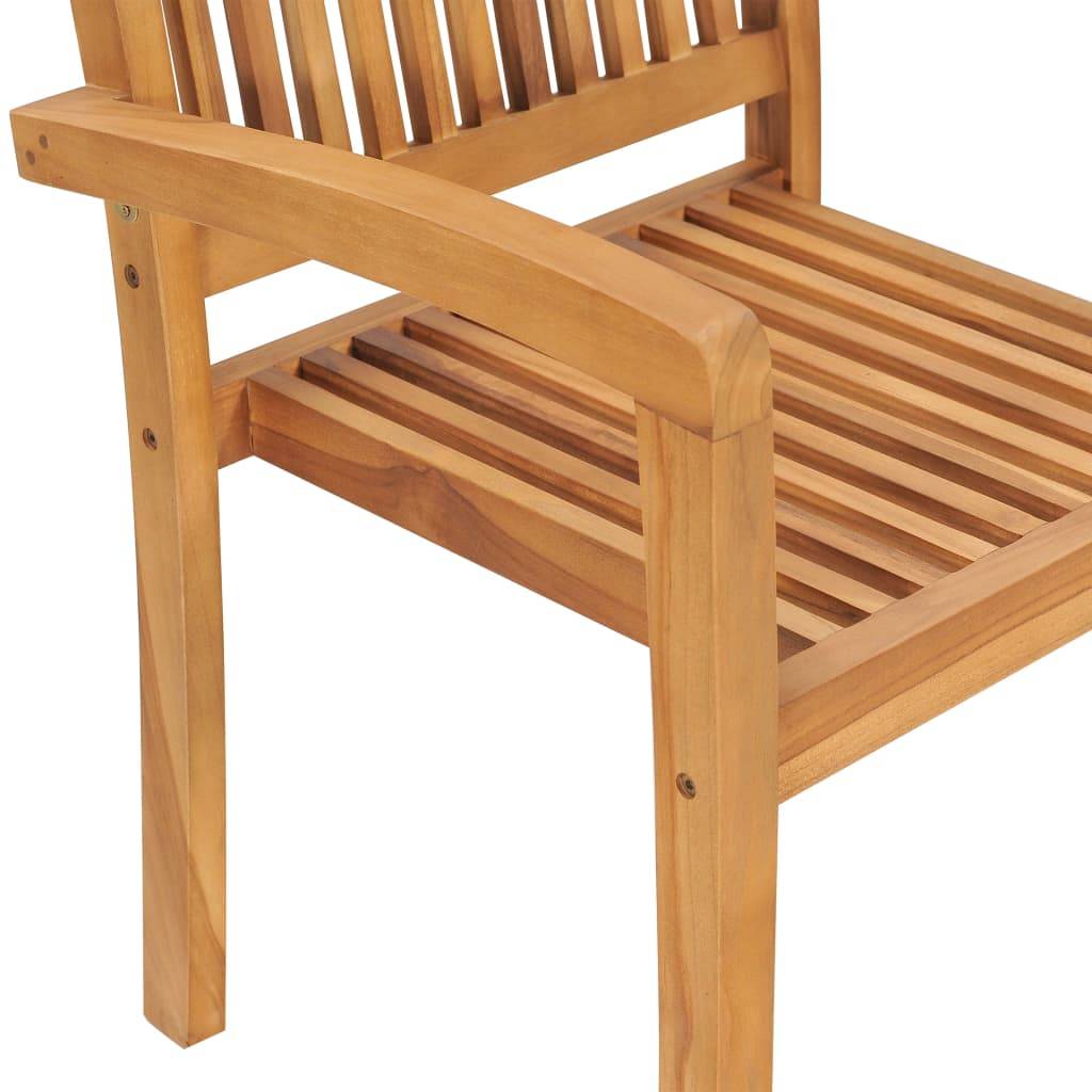 PANGIVO - Chaises de jardin empilables teck solide rouge bordeaux 60 x 57.5 x 90 cm - PANGIVO - Image 6