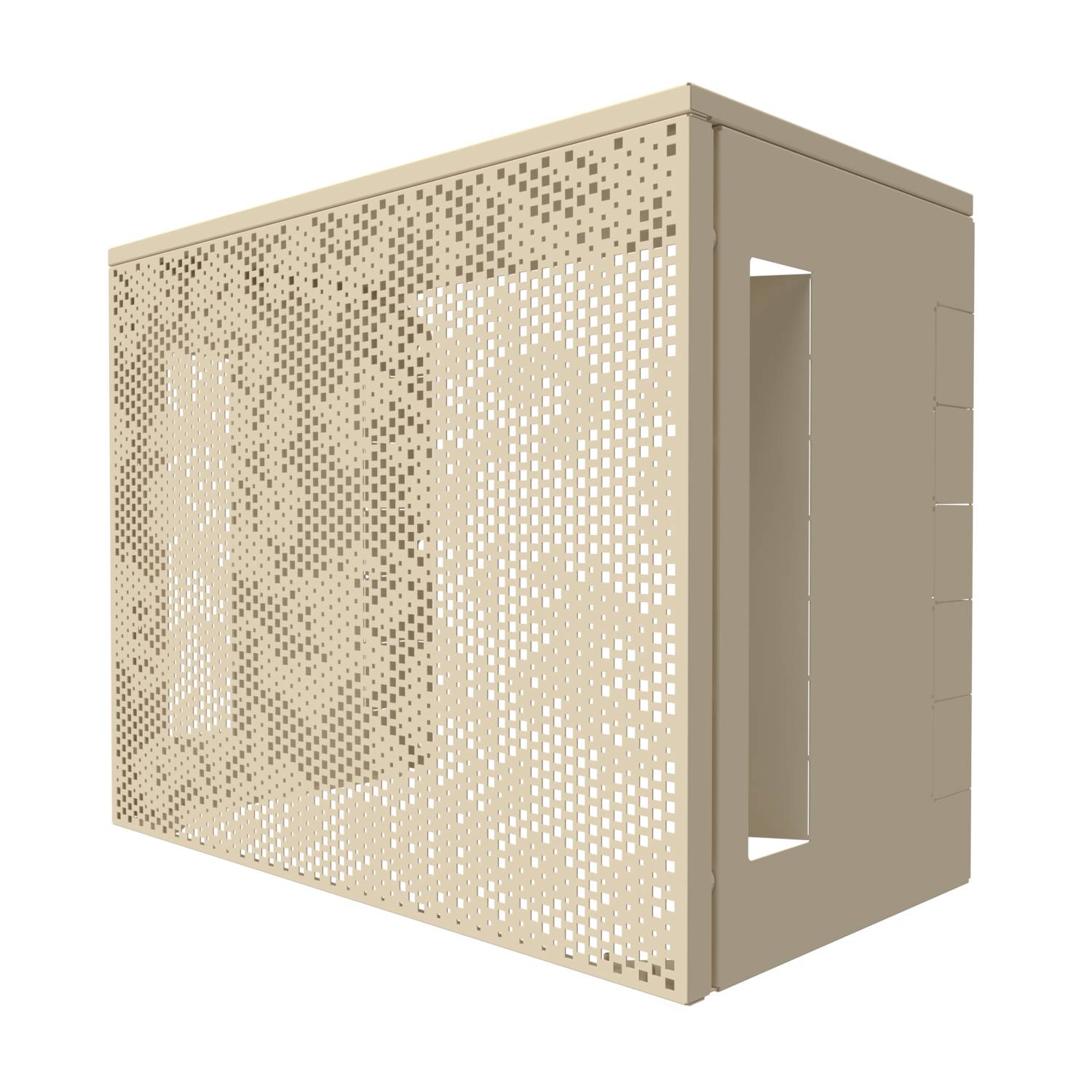 Cache climatiseur, ATOLE en aluminium thermolaqué - Taille 1 : H. 80 x L. 100 x P. 54 cm - Crème - Image 9