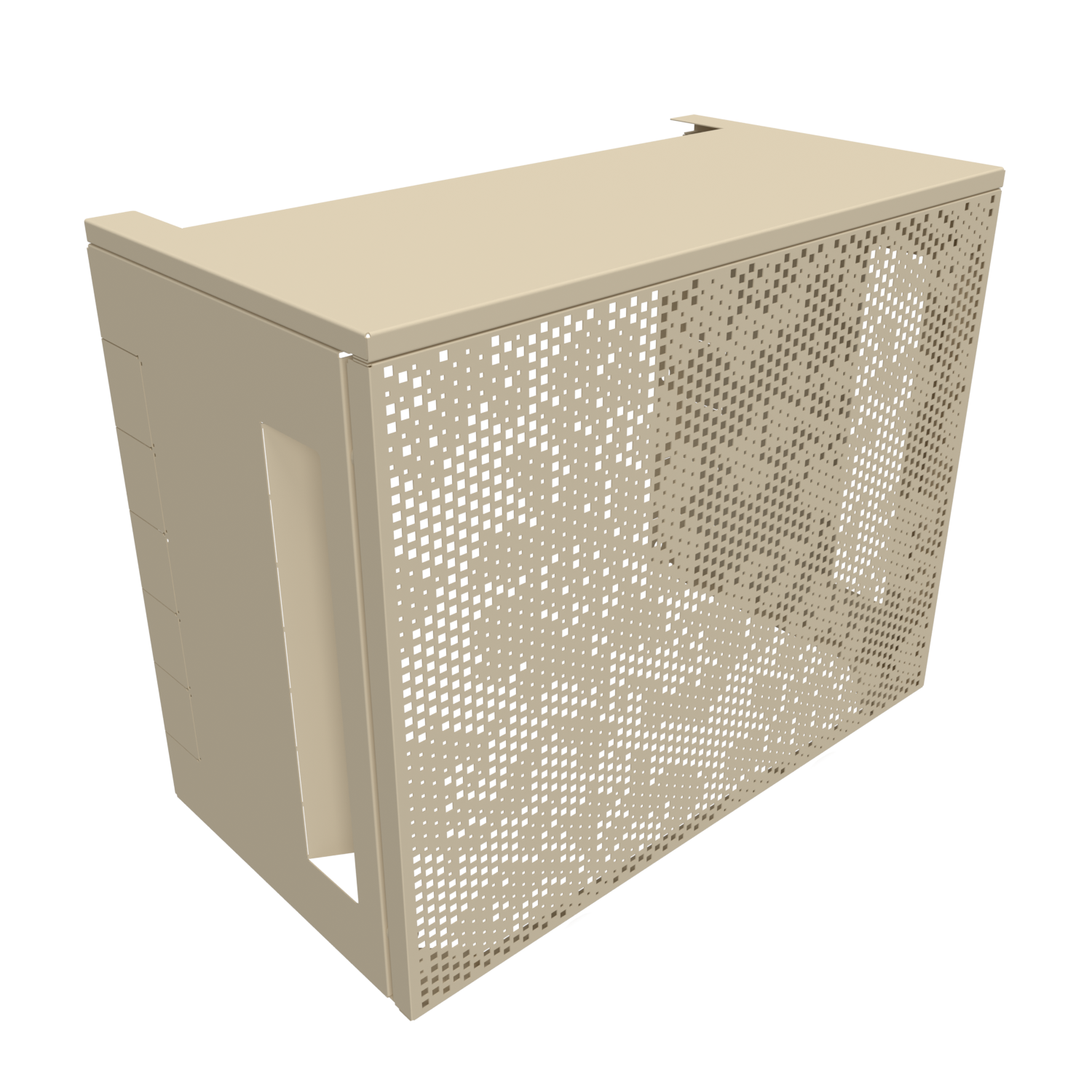 Cache climatiseur, ATOLE en aluminium thermolaqué - Taille 1 : H. 80 x L. 100 x P. 54 cm - Crème - Image 1
