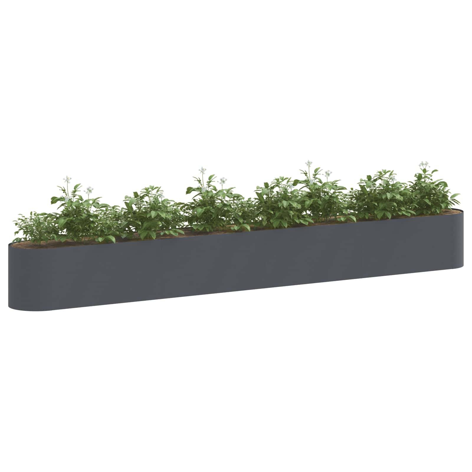 ComfortXL - Lit de jardin surélevé acier potager fleurs design ouvert 360x40x40cm anthracite - ComfortXL Outdoor Living - Image 3