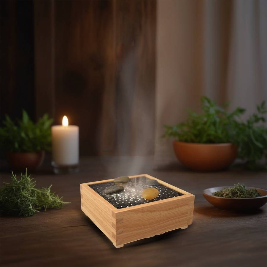 Zen'Arôme Diffuseur Huile Essentielle Jolisia – Diffuseur Parfum Maison - Éclairage Multifonction - Conception Bambou Style Zen - Image 1