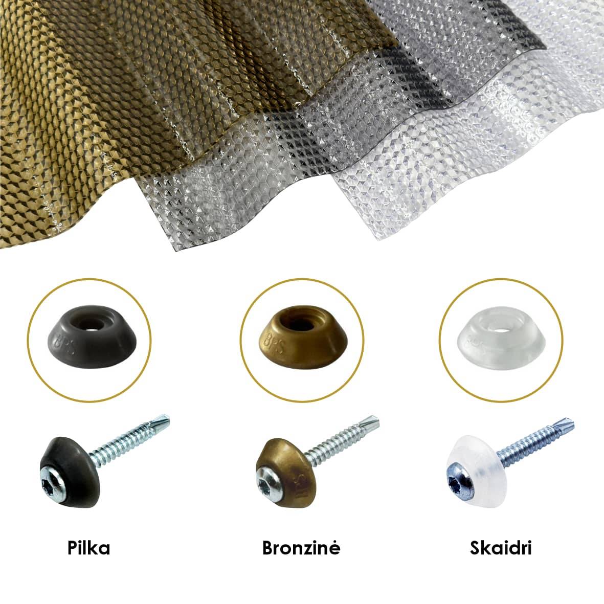 MK PC DIAMONDS vis galvanisées M5 x 50 mm pour bois avec rondelle d'étanchéité grise, pour revêtement en polycarbonate, 50 pièces - Image 5