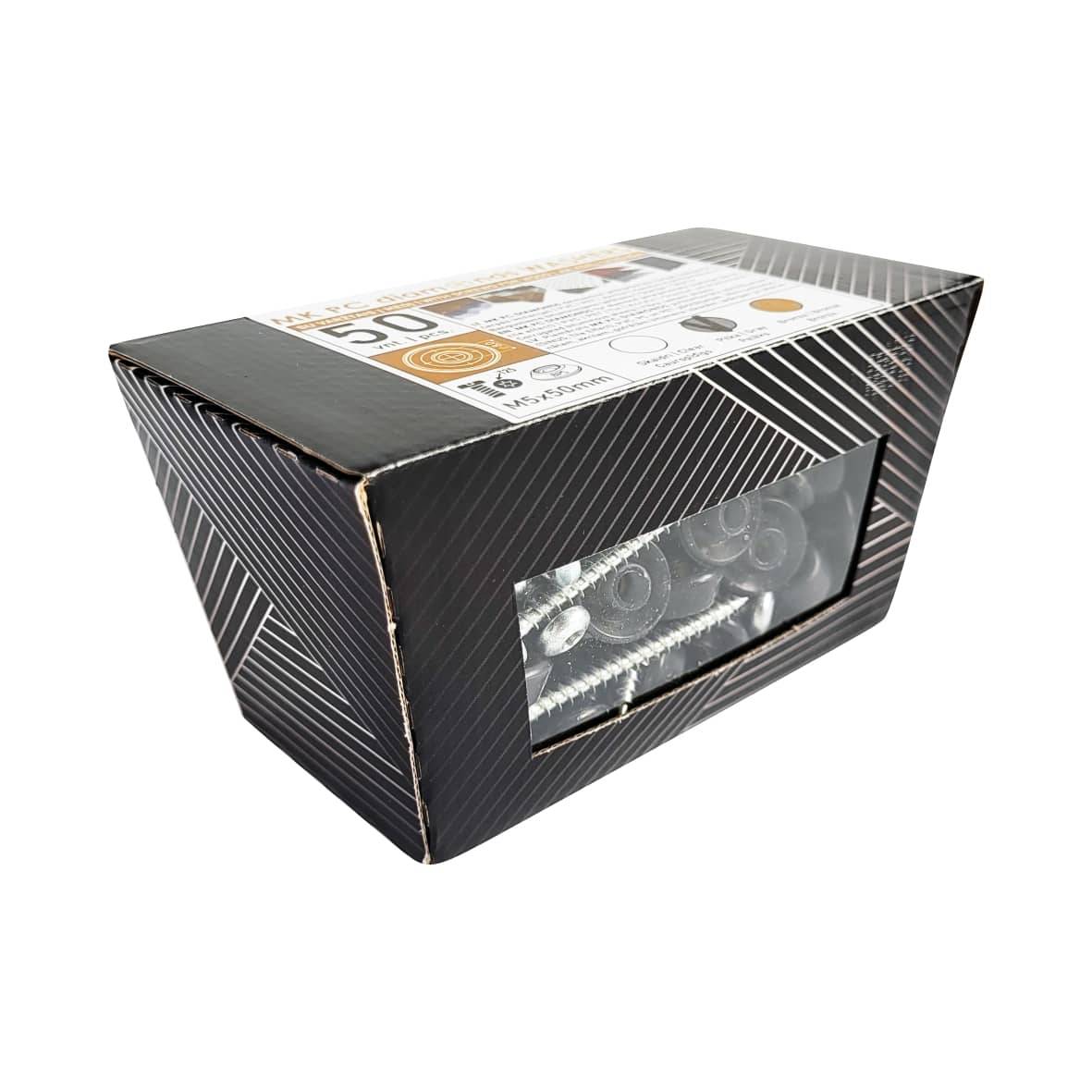 MK PC DIAMONDS vis galvanisées M5 x 50 mm pour bois avec rondelle d'étanchéité grise, pour revêtement en polycarbonate, 50 pièces - Image 6