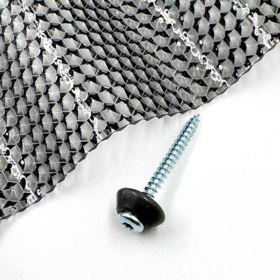 MK PC DIAMONDS vis galvanisées M5 x 50 mm pour bois avec rondelle d'étanchéité grise, pour revêtement en polycarbonate, 50 pièces - Image 1