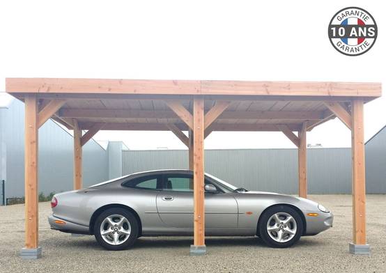 Cpbf Charpentes - Carport toit plat, 900cmx550cm, bois DOUGLAS Français (Charpente en bois-auvent-abri voiture) 50 m². Garantie 10 ans