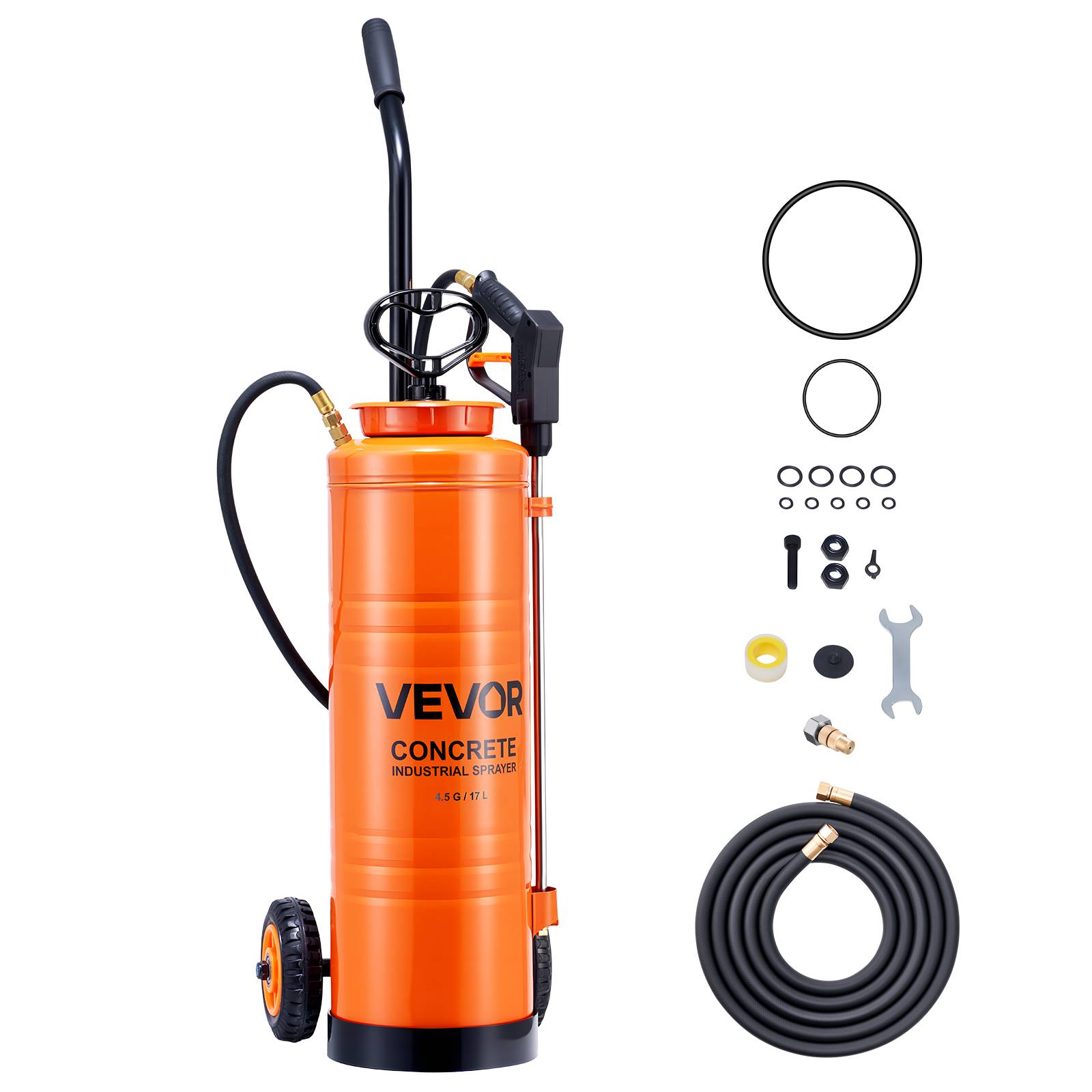 Vevor - VEVOR Pulvérisateur Acier Inoxydable Industriel Béton sur Chariot Amovible 17 L - Image 1