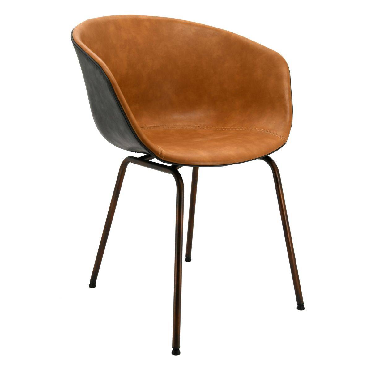 Aubry Gaspard - Fauteuil en polyuréthane camel - Image 1