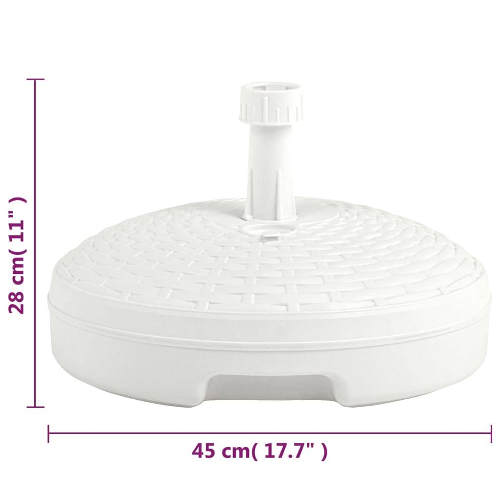 Socle de parasol - accessoire parasol rempli de sable/d'eau 20 L Plastique rotin - MEUBLE PRO-JU5539 - Image 6