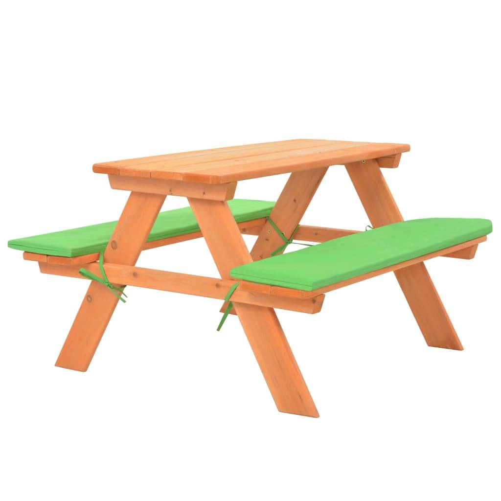 PANGIVO - Table de pique-nique enfants 4 places avec bancs Sapin vert- PANGIVO - Image 1