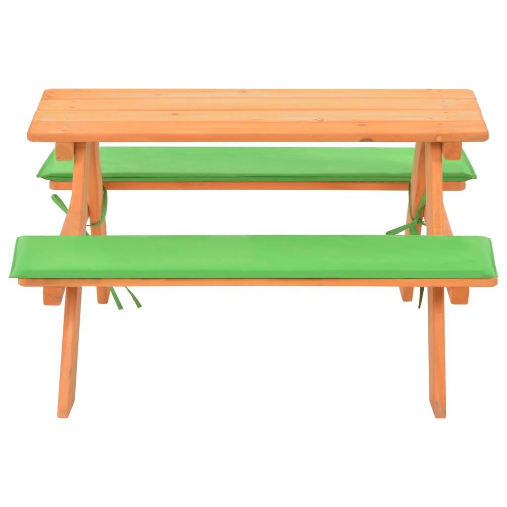 PANGIVO - Table de pique-nique enfants 4 places avec bancs Sapin vert- PANGIVO - Image 3