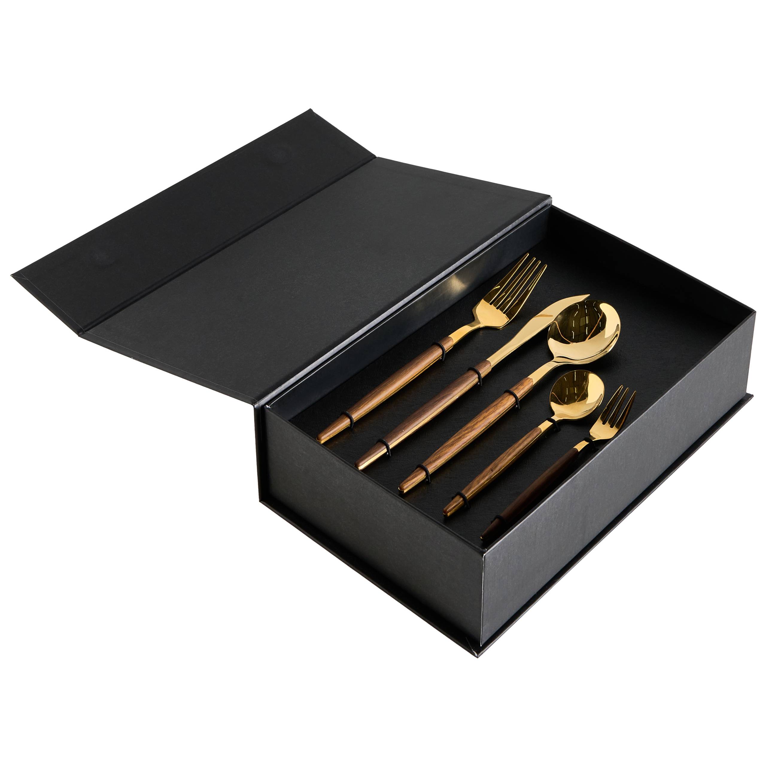 Beliani - Ensemble de couverts Acier inox Doré GEMELLI - 5x22x1- Beliani - Image 5