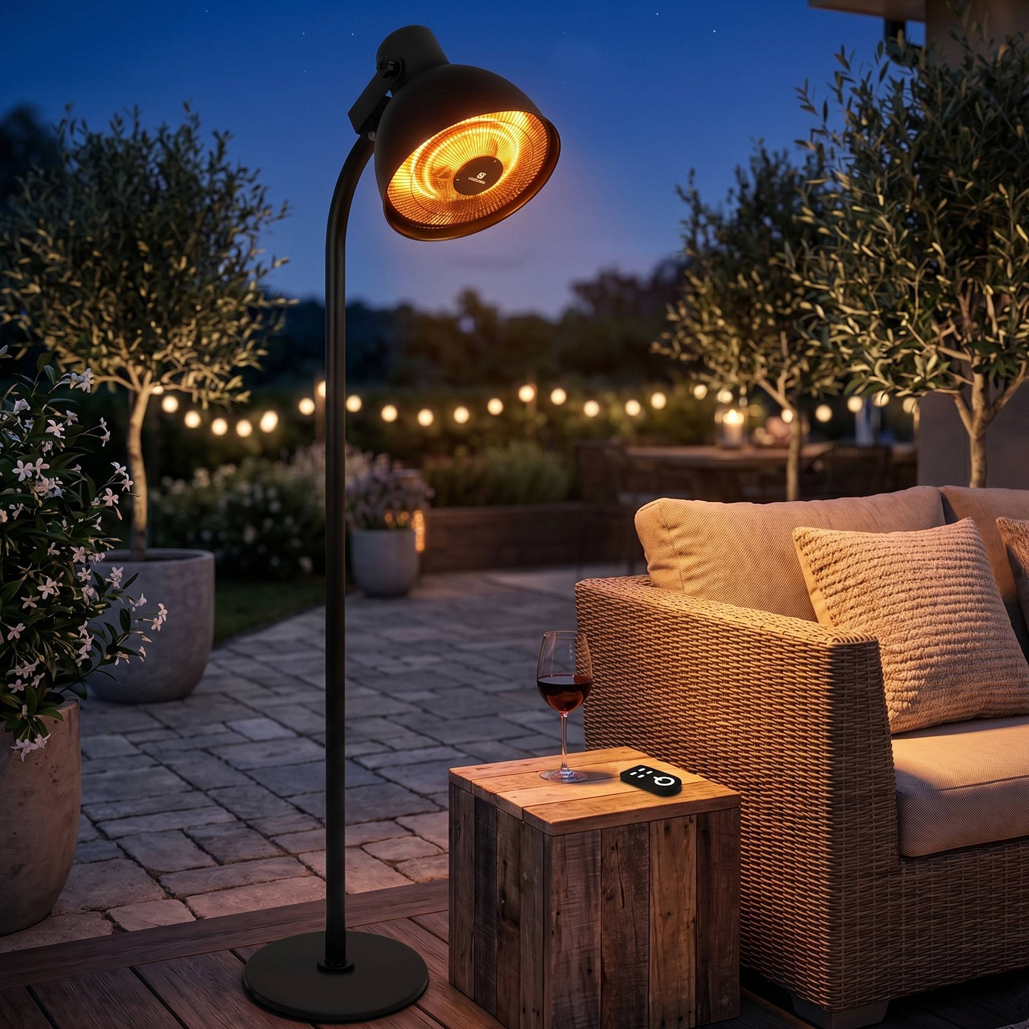 Chauffe terrasse électrique avec télécommande 2000W Noir LUMINA - Image 2