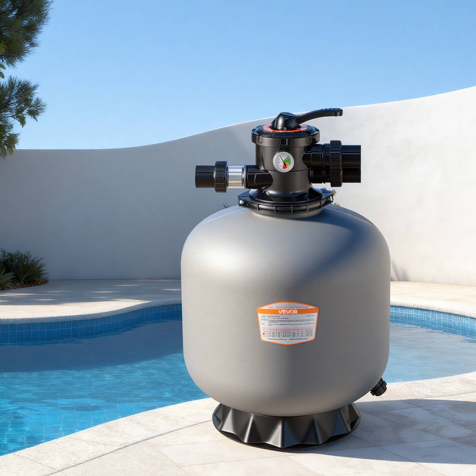 Vevor - VEVOR Filtre à sable 50,8 cm pour piscine 189,3 L/min, vanne 7 voies, compatible hors sol et creusée - Image 8