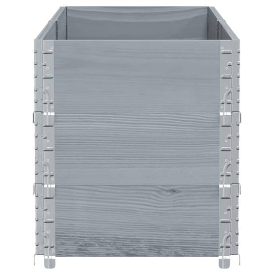 Jardinière de jardin bois de pin gris 150 x 50 x 60.5 cm - PANGIVO - Image 4
