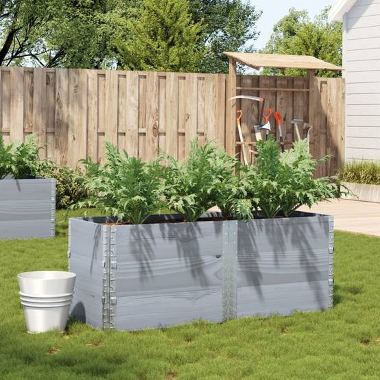 Jardinière de jardin bois de pin gris 150 x 50 x 60.5 cm - PANGIVO - Image 1