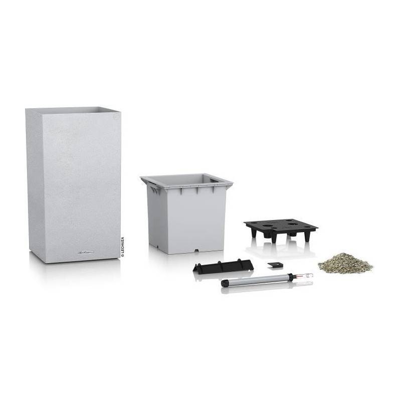 Lechuza - Pot De Fleur Lechuza Canto Stone Colonne 40 - Kit Complet, Blanc Quartz - Image 2