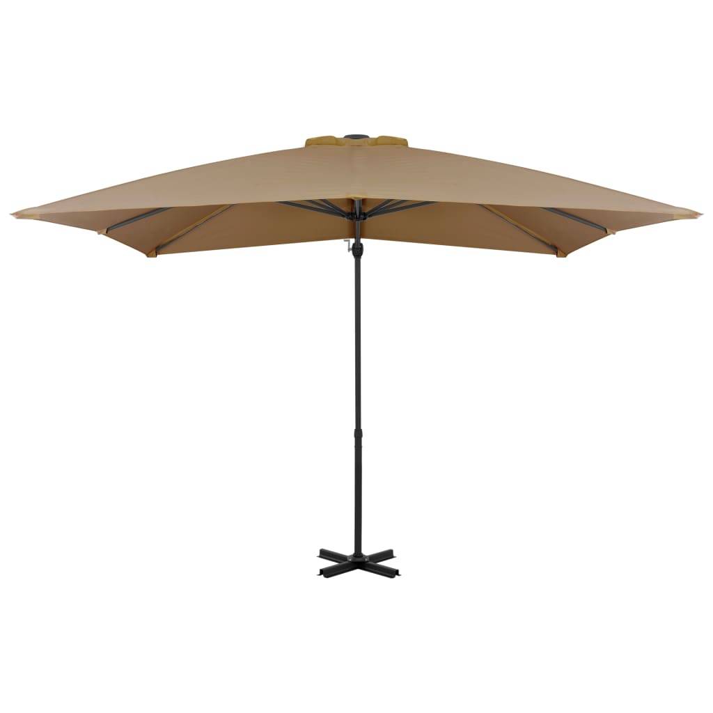 Helloshop26 - Parasol meuble de jardin en porte-à-faux et mât en aluminium 250 x 250 cm taupe - Image 2