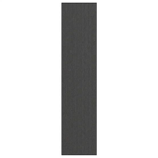 Très Grand Tapis d'Entrée Rayé Antidérapant pour Magasin et Bureau Noir Gris 115x500 cm – ComfortXL Outdoor Living - Image 1