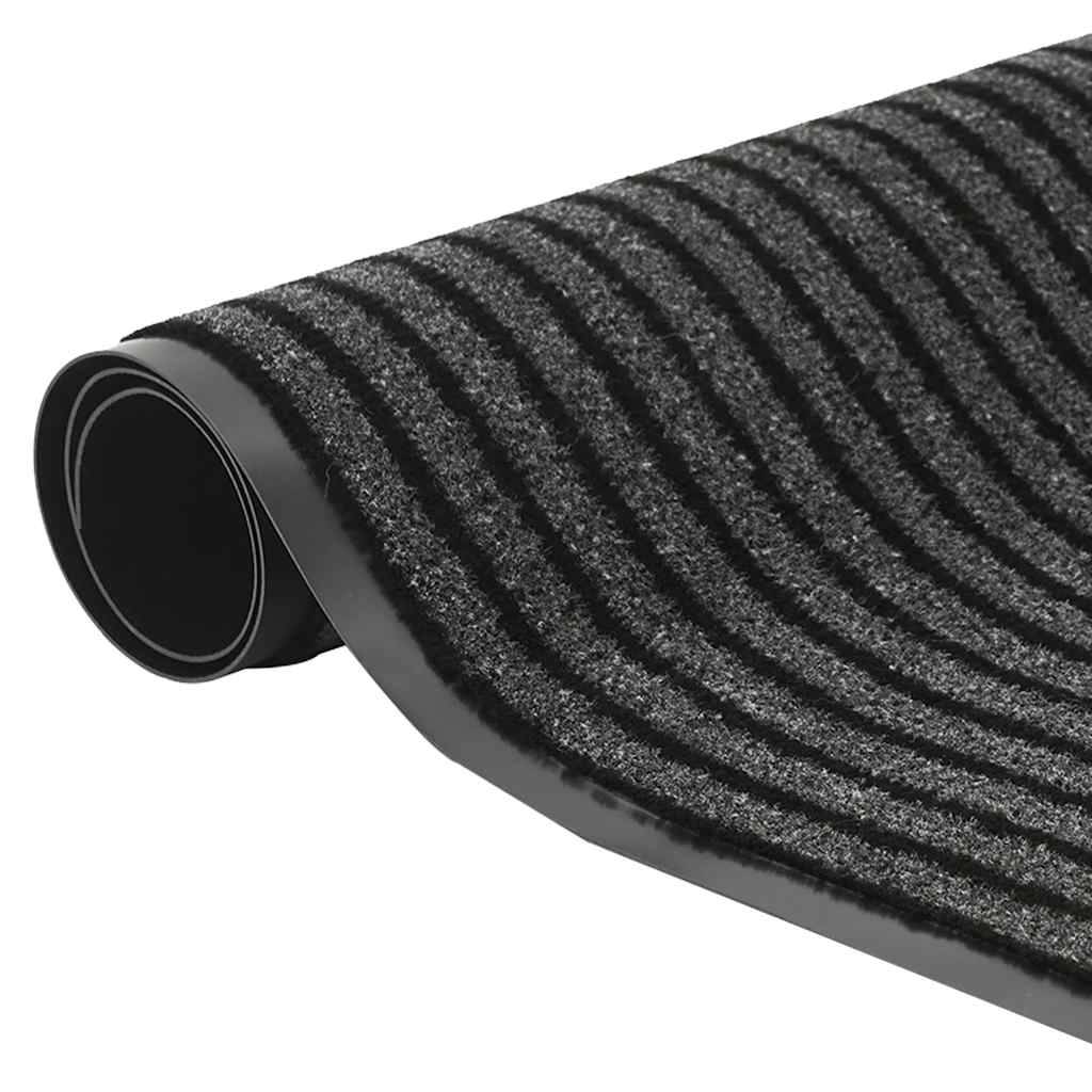 Très Grand Tapis d'Entrée Rayé Antidérapant pour Magasin et Bureau Noir Gris 115x500 cm – ComfortXL Outdoor Living - Image 4