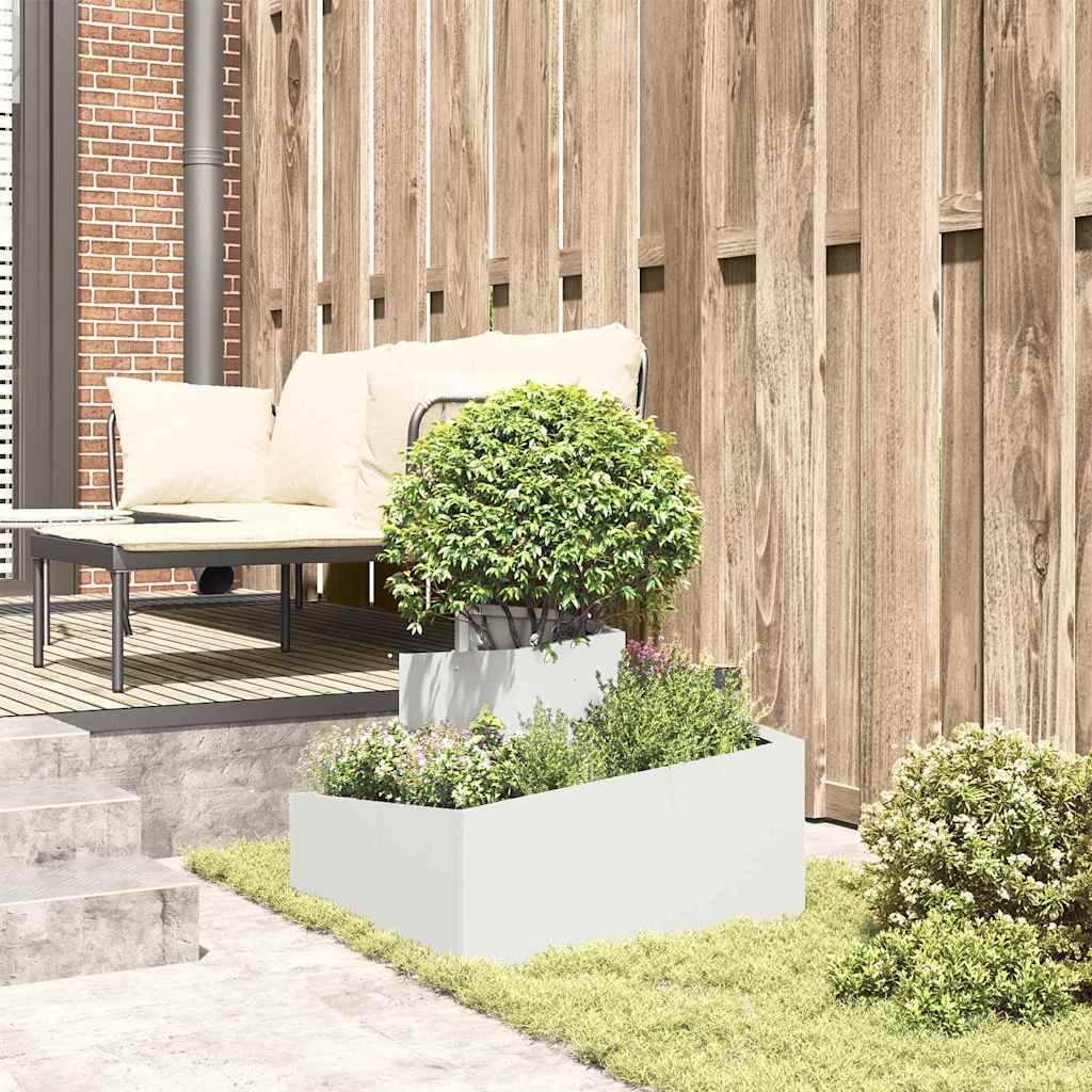 Maison Chic - Cache-pot, Pot De Fleurs Blanc 60 x 60 x 50 cm Acier g388 - Image 4