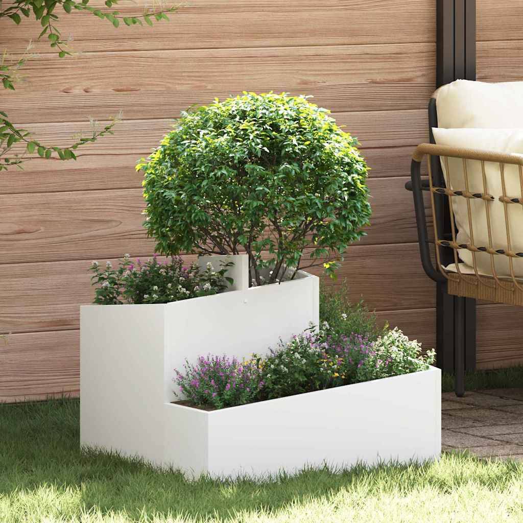 Maison Chic - Cache-pot, Pot De Fleurs Blanc 60 x 60 x 50 cm Acier g388 - Image 2