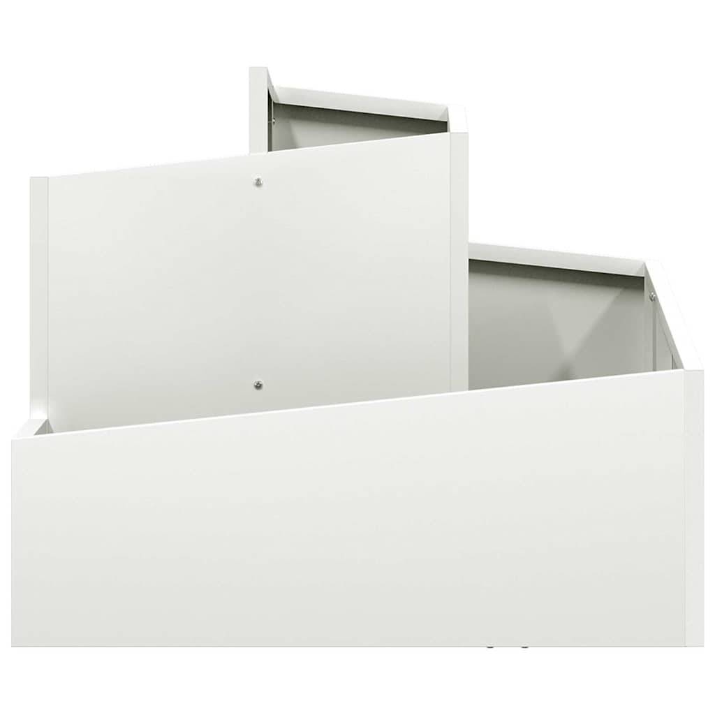 Maison Chic - Cache-pot, Pot De Fleurs Blanc 60 x 60 x 50 cm Acier g388 - Image 5