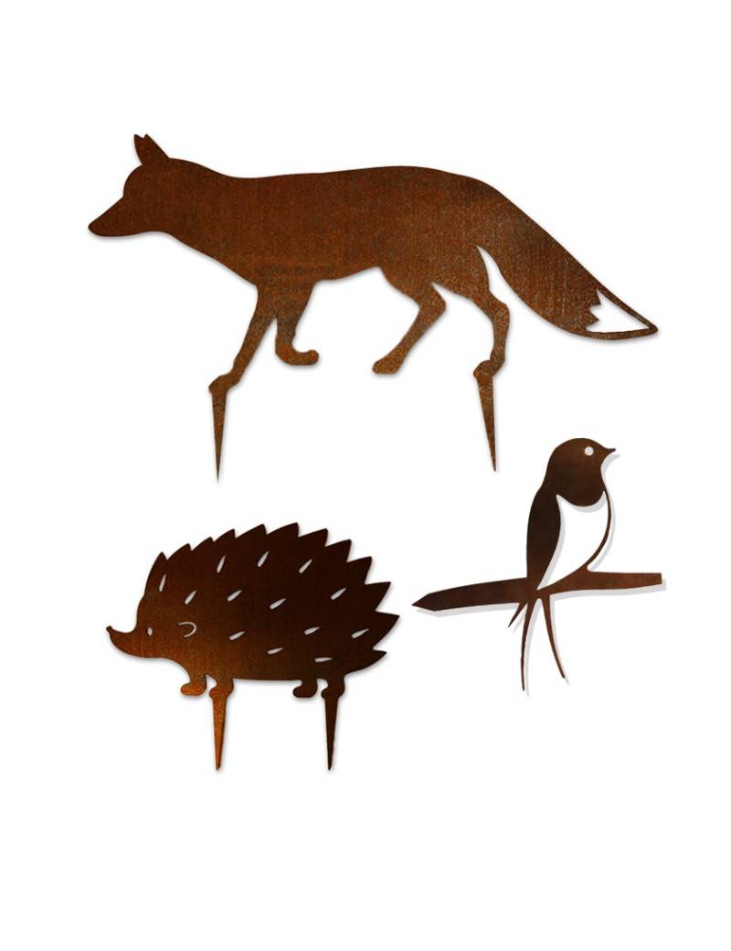 Lot 3 animaux métal acier corten - madecoupesurmesure - Image 1