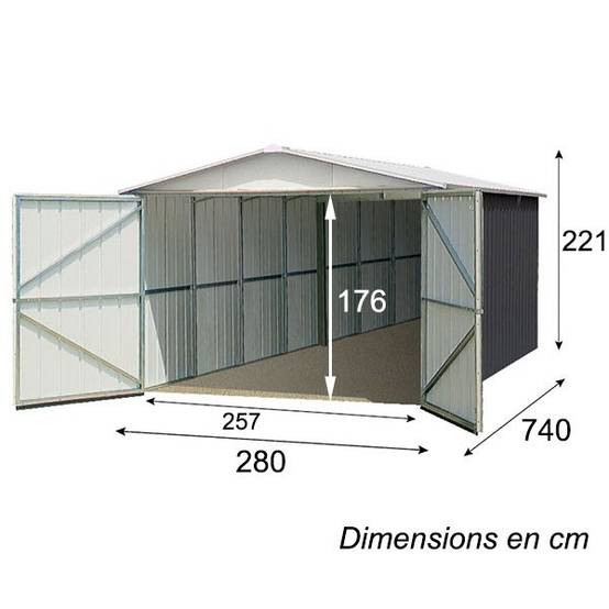 Trigano - Garage Métal S.H.T. 22,63 m² L.297 x l.762 x h.221cm Trigano - Image 4