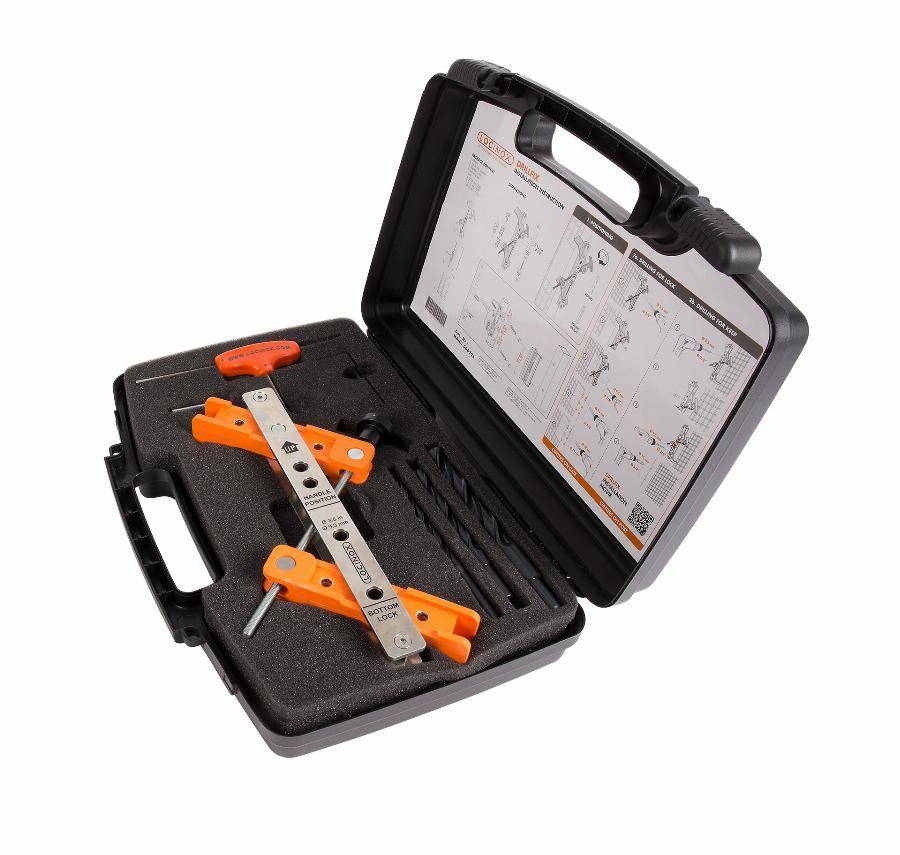 Coffret à outils LOCINOX Gabarit de perçage pour serrure et gâche - DRILLFIX - Image 1