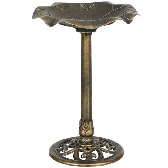 Abreuvoir oiseaux plastique jardin mangeoire bain extérieur 50x71cm bronze - ComfortXL Outdoor Living - Image 2