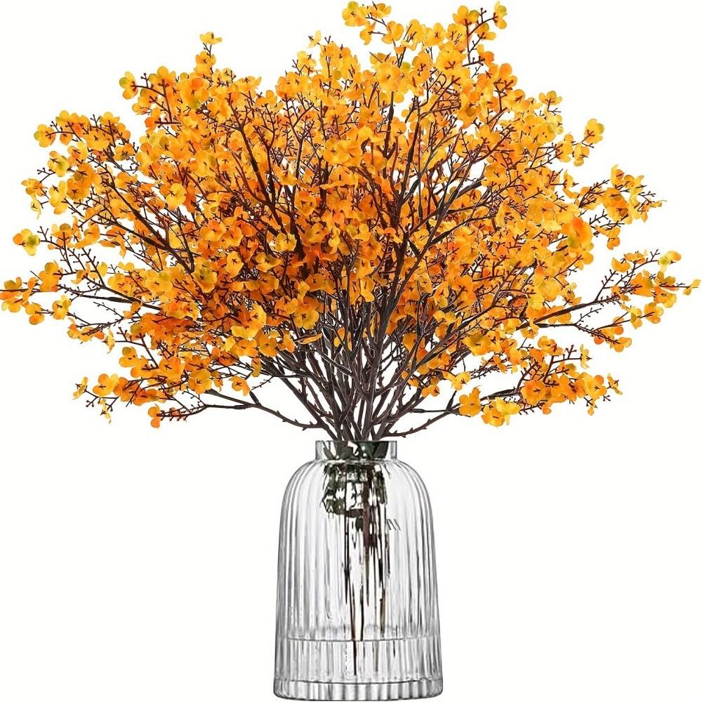Lot de 10 Fleurs Artificielles d'Automne en Soie Orange - Décoration Polyvalente pour Toutes Occasions - Lytech - Image 1