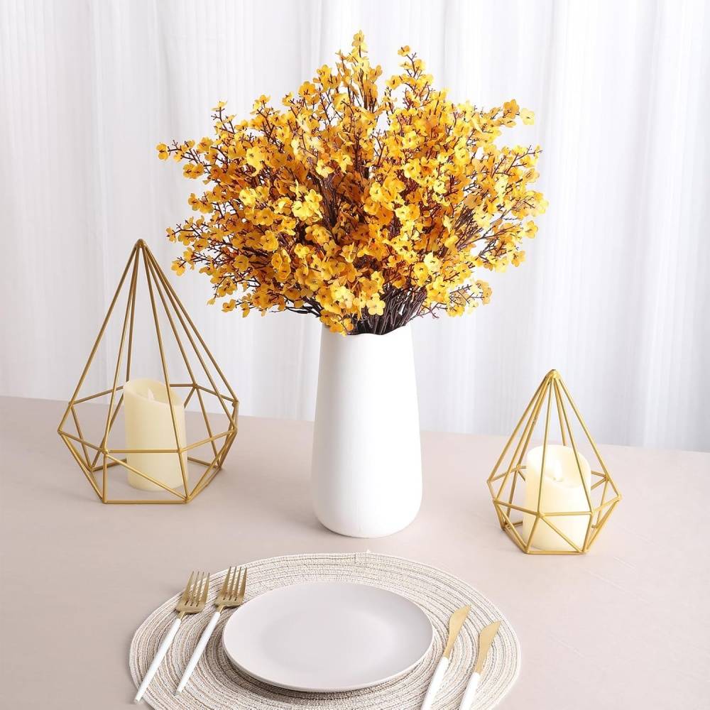 Lot de 10 Fleurs Artificielles d'Automne en Soie Orange - Décoration Polyvalente pour Toutes Occasions - Lytech - Image 4
