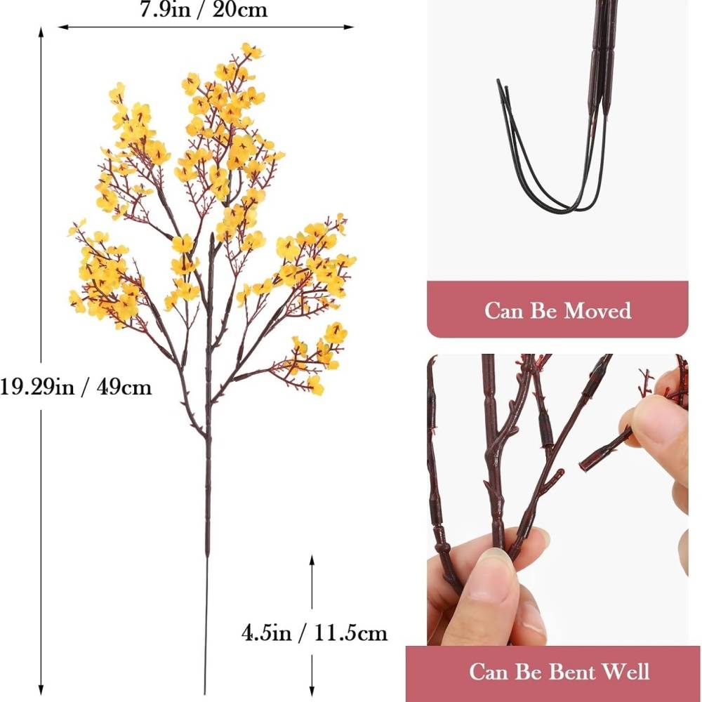 Lot de 10 Fleurs Artificielles d'Automne en Soie Orange - Décoration Polyvalente pour Toutes Occasions - Lytech - Image 2