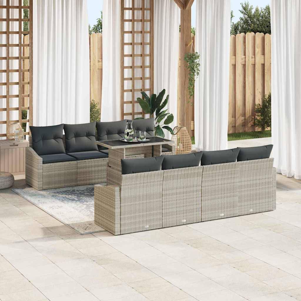 Lounge d'Extérieur avec Canapés 7 Pièces Gris Clair Moderne pour Patio et Espaces Verts – ComfortXL Outdoor Living - Image 3