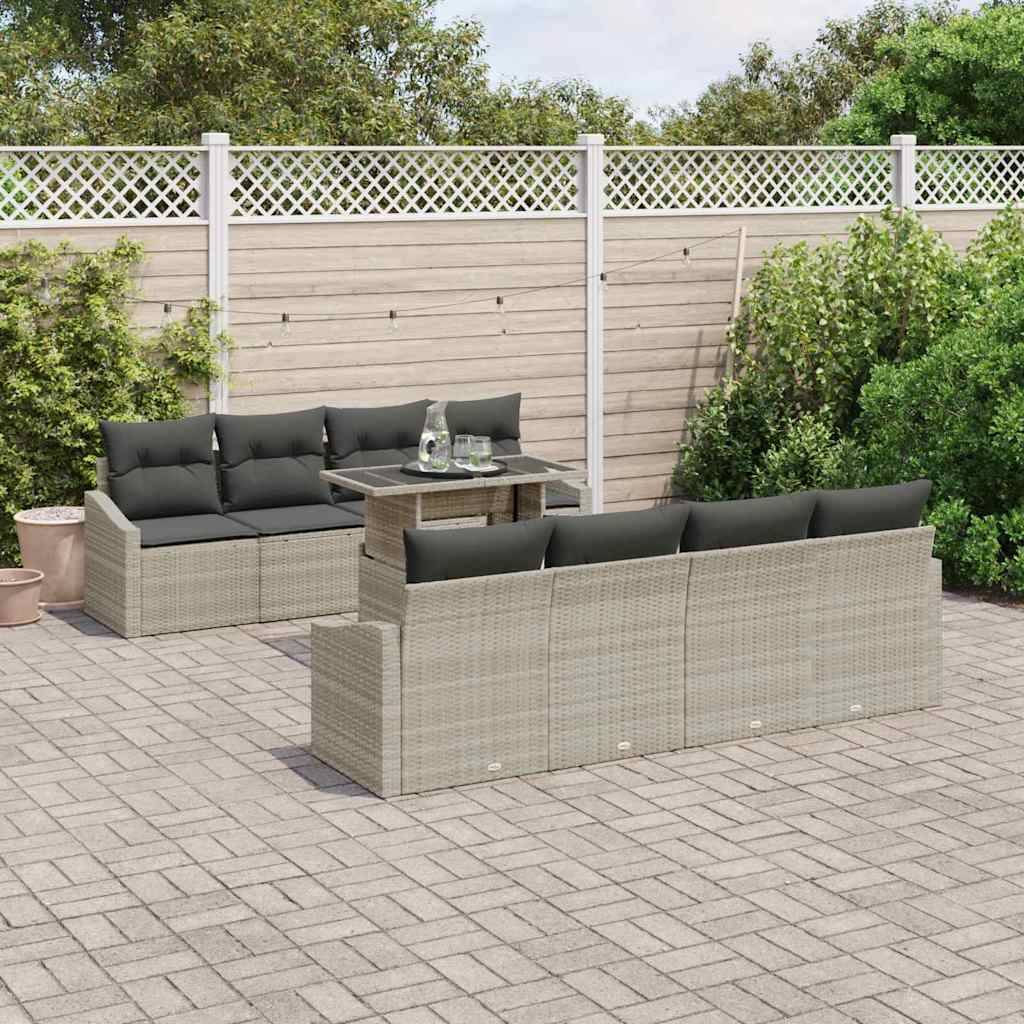 Lounge d'Extérieur avec Canapés 7 Pièces Gris Clair Moderne pour Patio et Espaces Verts – ComfortXL Outdoor Living - Image 1