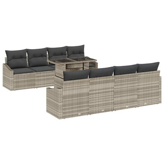 Lounge d'Extérieur avec Canapés 7 Pièces Gris Clair Moderne pour Patio et Espaces Verts – ComfortXL Outdoor Living - Image 2