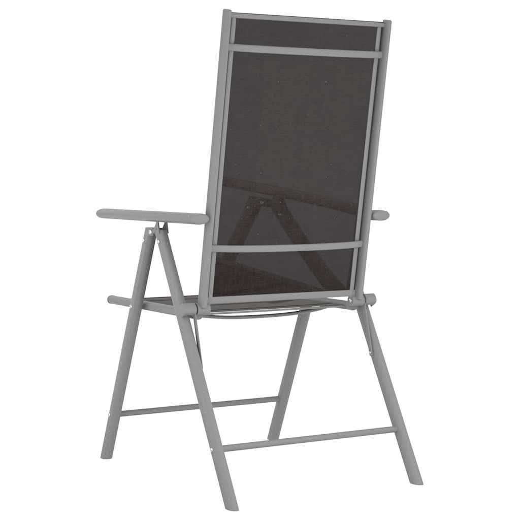 Vidaxl - Ensemble à manger de jardin 5 pcs-Salons de jardin aluminium et textilène argenté - Image 7