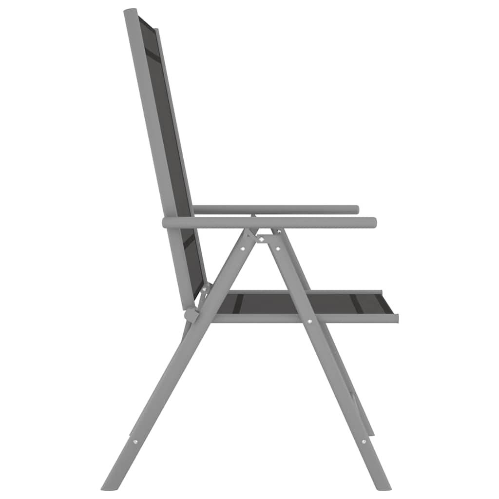 Vidaxl - Ensemble à manger de jardin 5 pcs-Salons de jardin aluminium et textilène argenté - Image 8