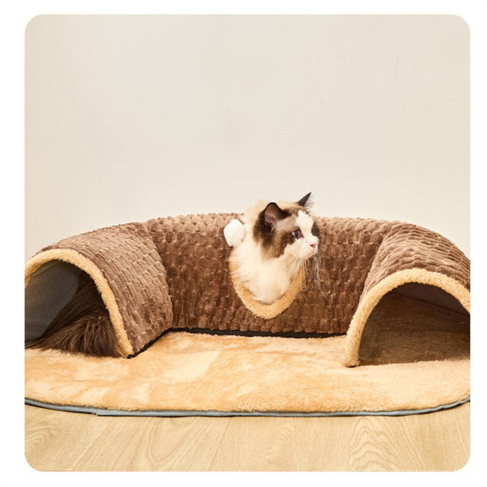 Tunnel et lit 2 en 1 pour chaton, en flanelle pp, pour jouer et dormir, encourage l'exercice Lytech - Image 5