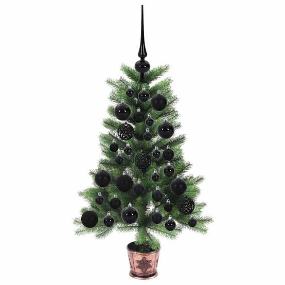 Sapin de Noël | Arbre de Noël avec 150 LED avec support Vert 65 cm PE Maison Chic - Image 4