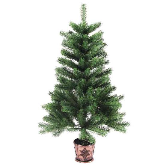 Sapin de Noël | Arbre de Noël avec 150 LED avec support Vert 65 cm PE Maison Chic - Image 5