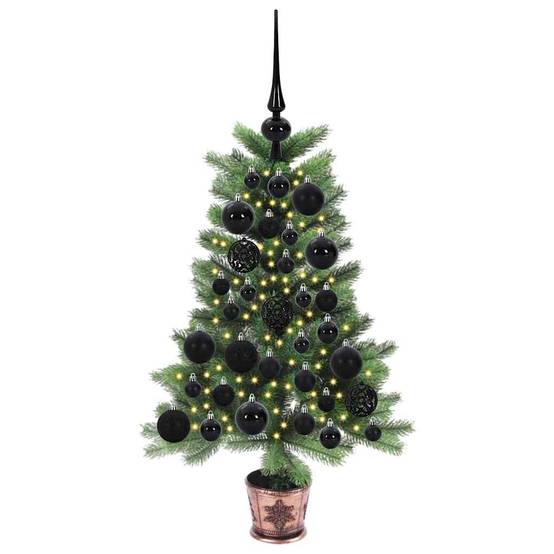 Sapin de Noël | Arbre de Noël avec 150 LED avec support Vert 65 cm PE Maison Chic - Image 3