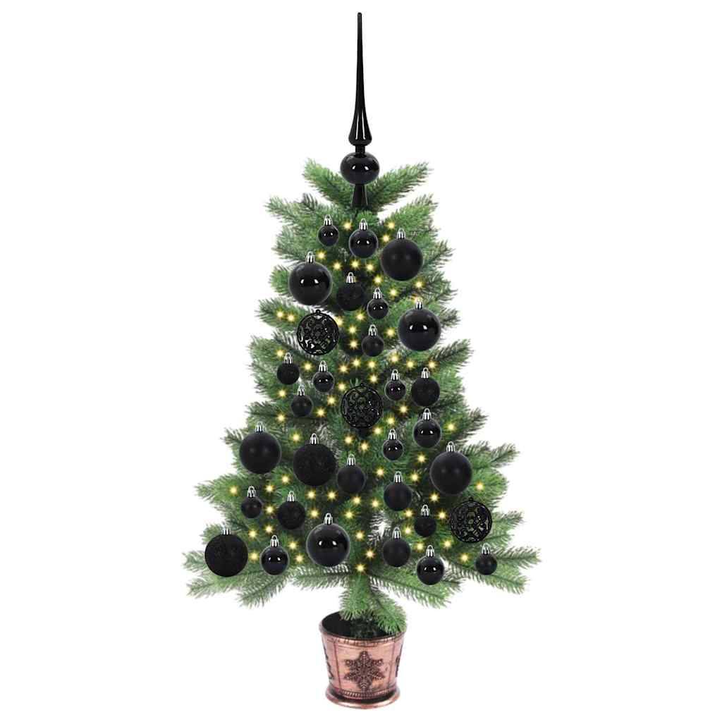 Sapin de Noël | Arbre de Noël avec 150 LED avec support Vert 65 cm PE Maison Chic - Image 3