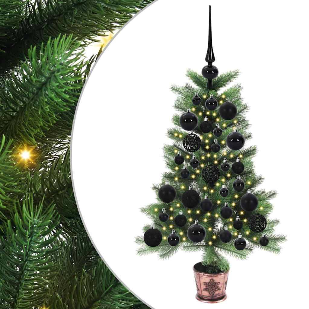 Sapin de Noël | Arbre de Noël avec 150 LED avec support Vert 65 cm PE Maison Chic - Image 1