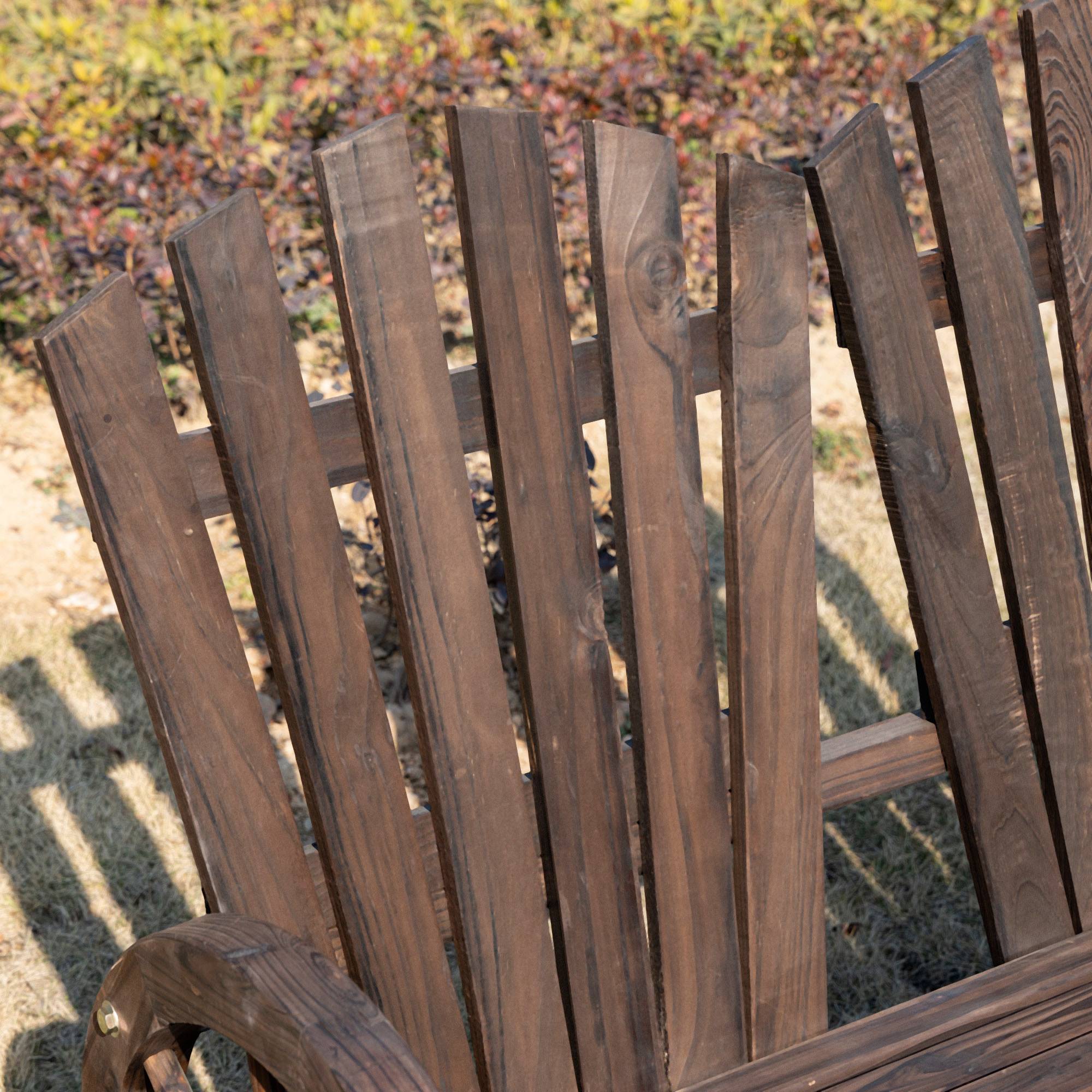 Banc de jardin avec accoudoirs, style rustique, en bois massif, brun foncé - Image 8