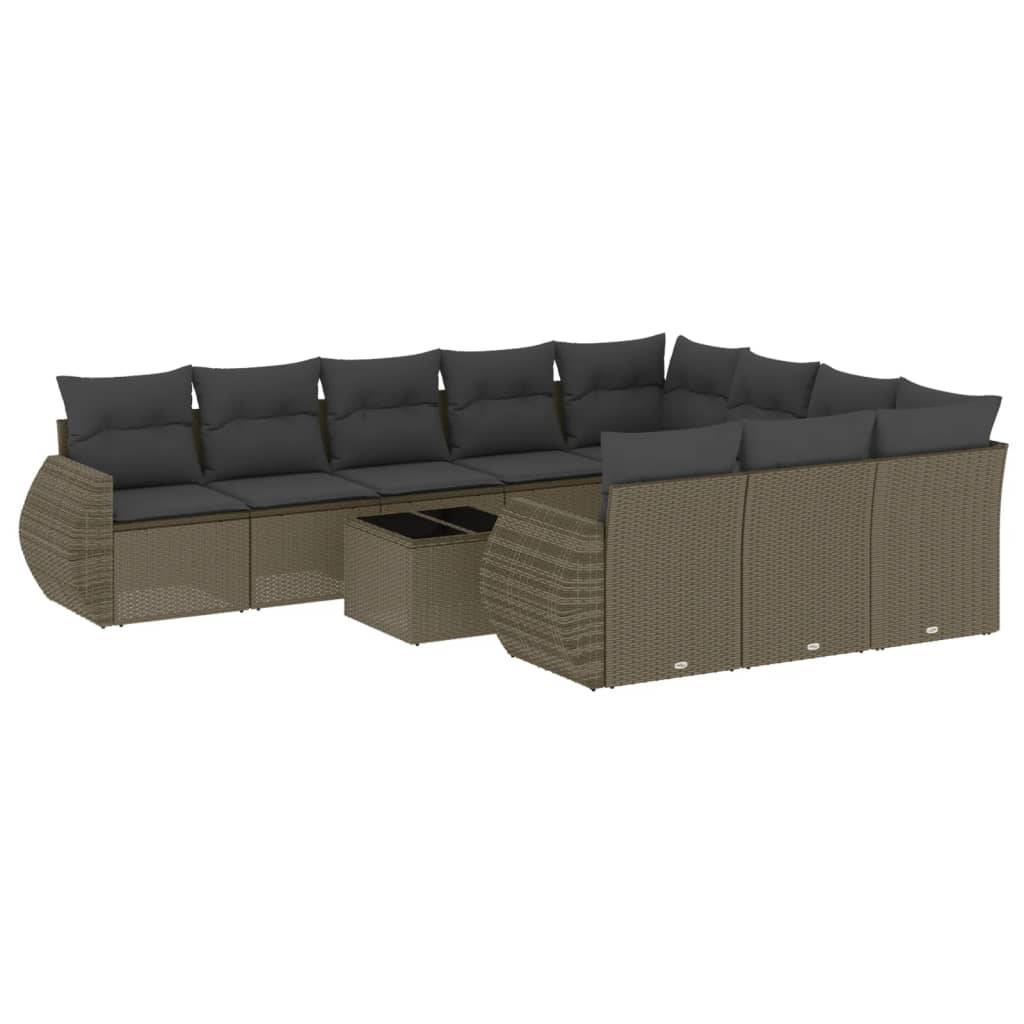 ComfortXL - Ensemble Salon de Jardin Gris Clair 10 Places avec Rangement Modulable en Résine Tressée pour Terrasse et Jardin – ComfortXL Outdoor Living - Image 2