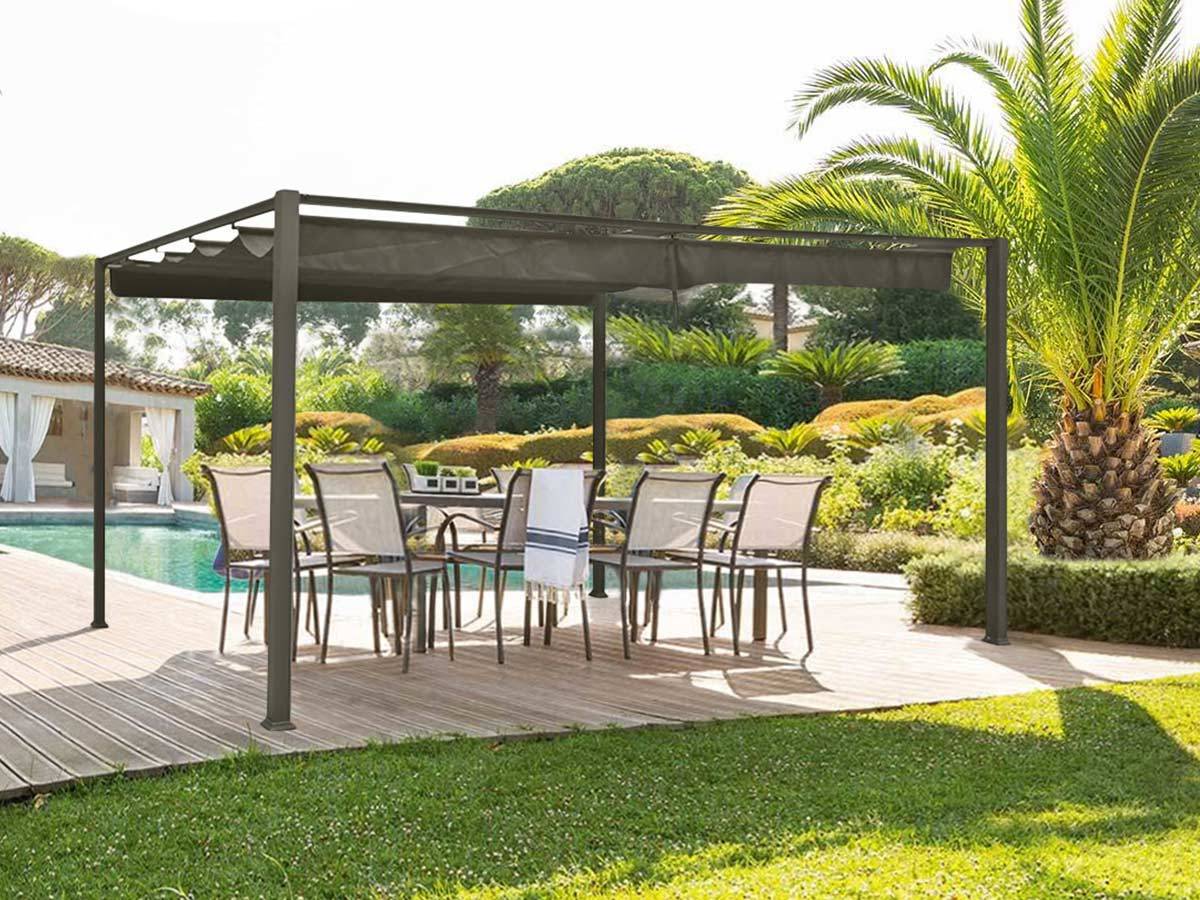 Hesperide - Tonnelle de jardin en aluminium noisette Palmeira 4 x 3 m - Hespéride - Image 2