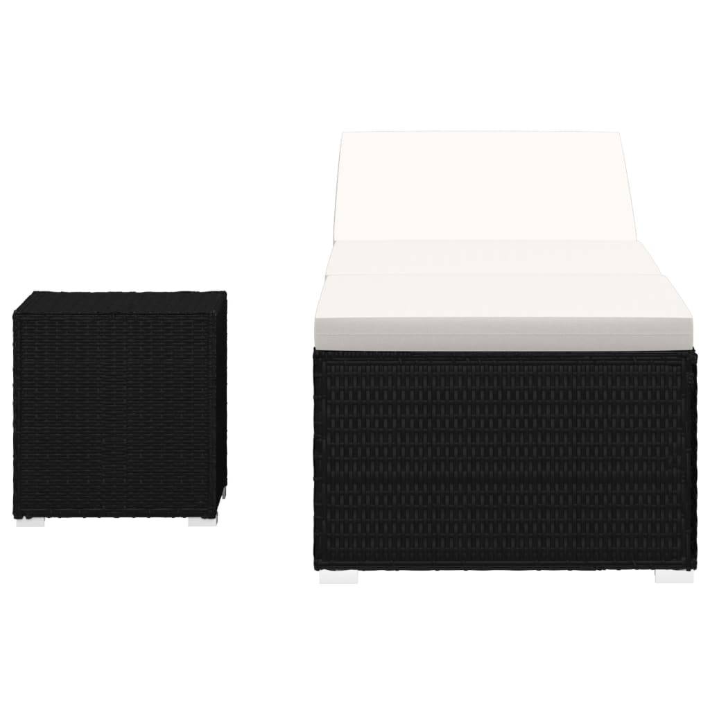 ComfortXL - Set Transat Résine Noire Table et Coussin Crème – ComfortXL Outdoor Living - Image 3