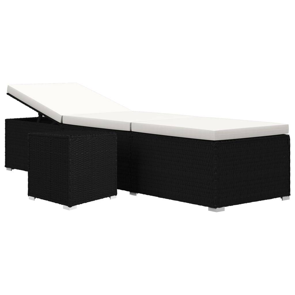 ComfortXL - Set Transat Résine Noire Table et Coussin Crème – ComfortXL Outdoor Living - Image 2